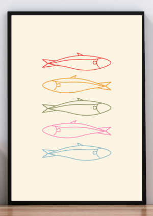 Cuadro silueta de peces