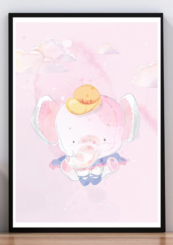 Cuadro elefante rosa II