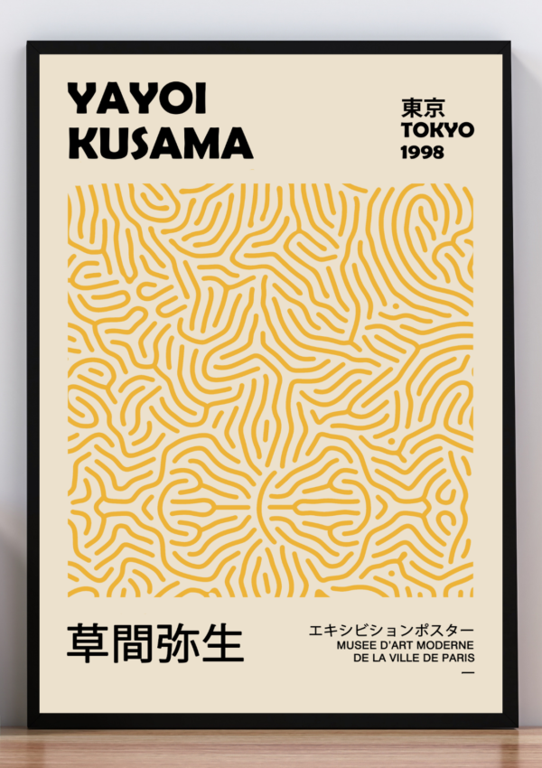 Cuadro yayoi kusama tokio amarillo 1998