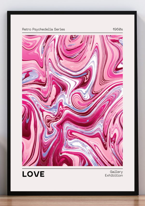 Cuadro love, retro psychedelia series 1960