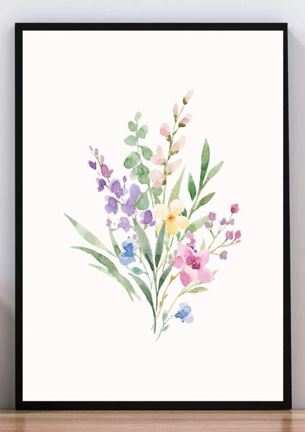 Cuadro flores acuarela II