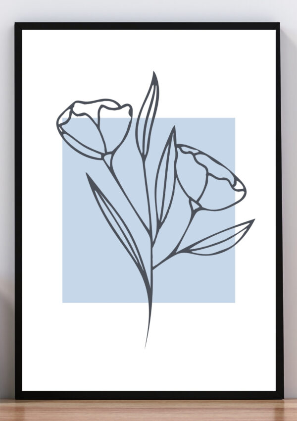 Cuadro flores minimalistas III