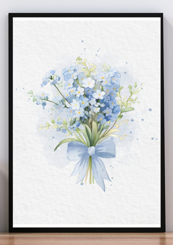 Cuadro flores celestes