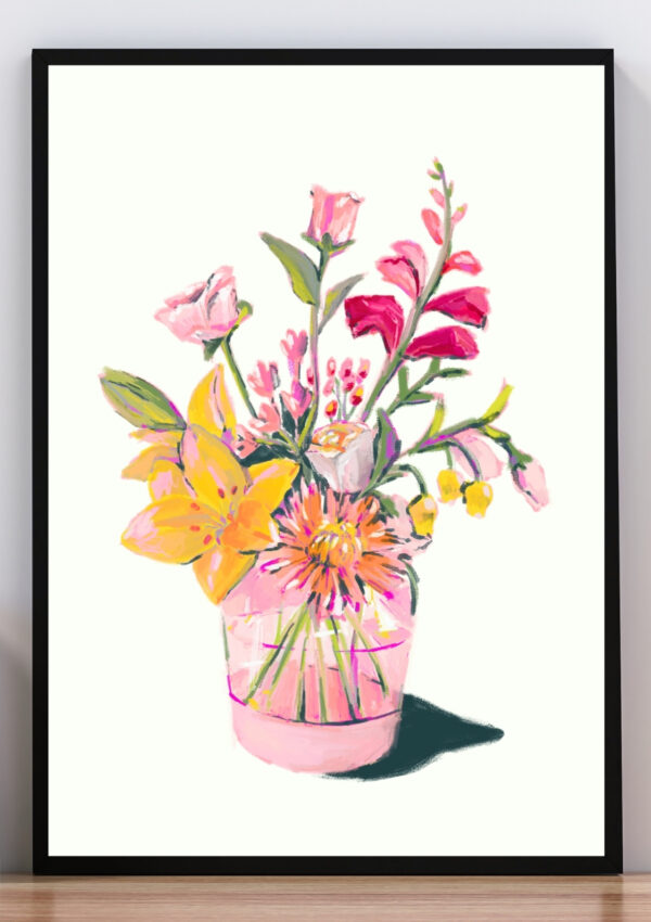 Cuadro flores jarrón I