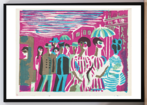 Cuadro Ginza. Shin Tokyo Hyakkei 1828. Koshiro Onchi.