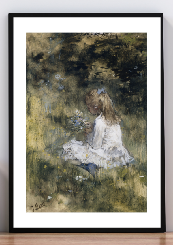 Cuadro Niña del jardin. José Mongrell