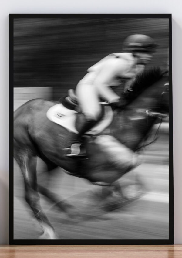 Cuadro Foto jockey blanco y negro