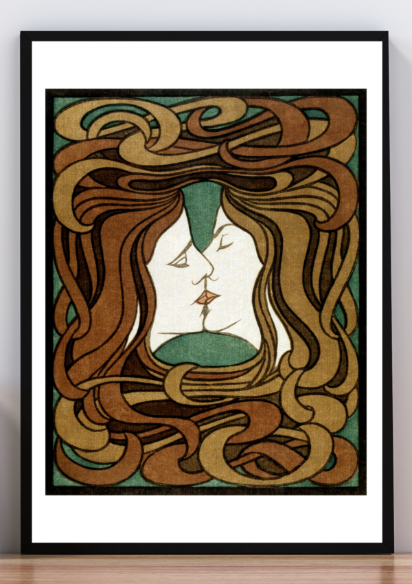 Cuadro El beso (revista Pan). Peter Behrens. 1898