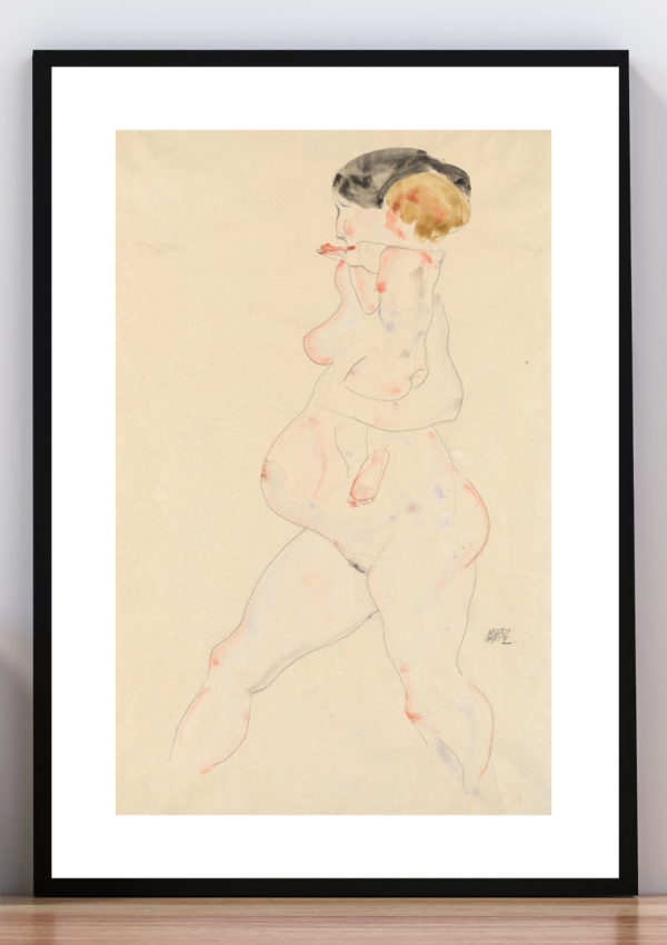 Cuadro mujer embarazada y niño. Schiele 1912