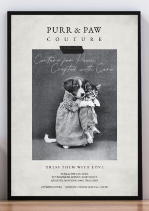 Cuadro poster alta costura animal