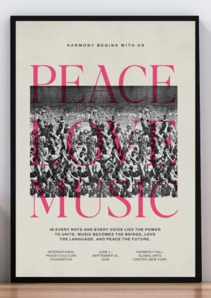 Cuadro poster peace love music