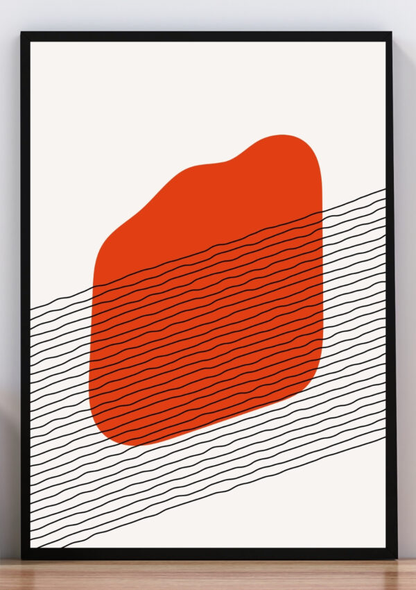 Cuadro Boho rojo y negro III