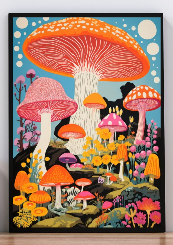 Cuadro ilustración hongos